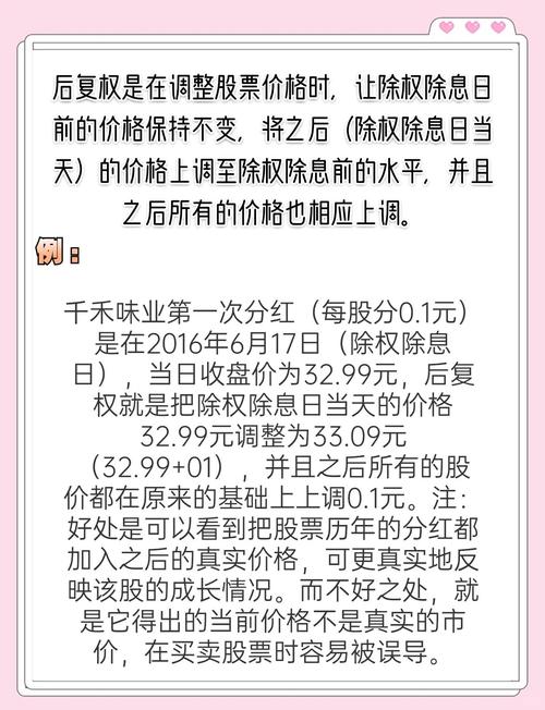 股票复权计算方法_股票的前复权和后复权是什么意思_股票复权前后价格对比