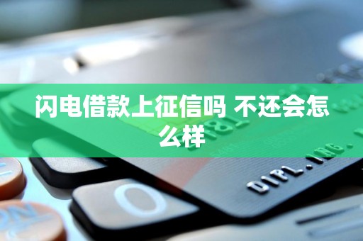 闪电借款上征信吗 不还会怎么样