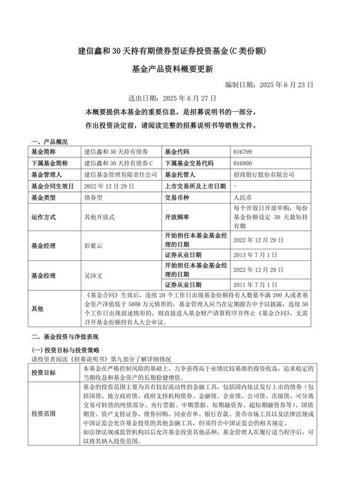 7月25日建信鑫和30天持有期债券C下跌0.01%，净值1.11元