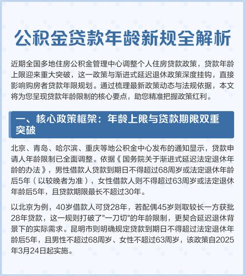 公积金贷款年龄上限延长_老龄化社会住房政策调整_公积金调整期到来
